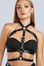 Hera Black Leather Harness